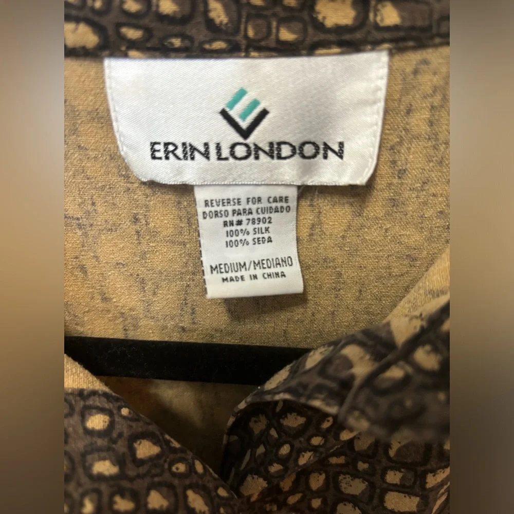 Vintage 90s 100%‎ Silk Crocodile Animal Print Top, Medium